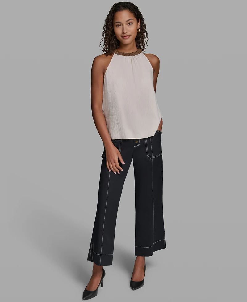 Karl Lagerfeld Paris Women's Halter Neck Top