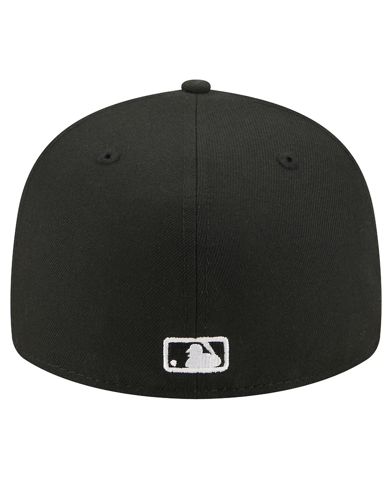 New Era Men's Black York Mets Americana Bald Eagle Pre-Curved 59FIFTY Fitted Hat