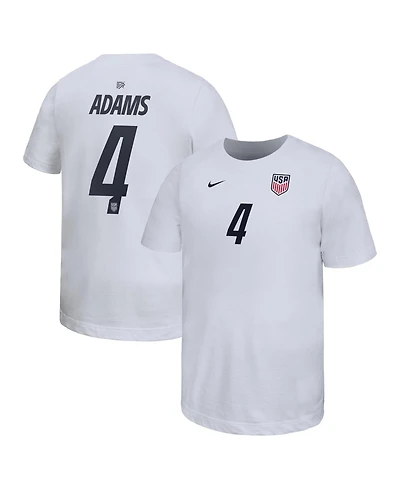 Nike Big Boys and Girls Tyler Adams White Usmnt Home Player Name & Number T-Shirt