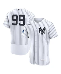 Nike Men's Aaron Judge White New York Yankees Home Authentic Sponsor Patch Jersey