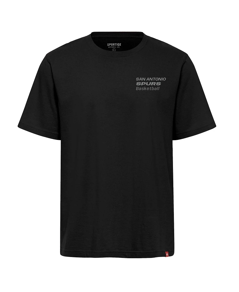 Sportiqe Men's and Women's Black San Antonio Spurs Duke Premium T-Shirt