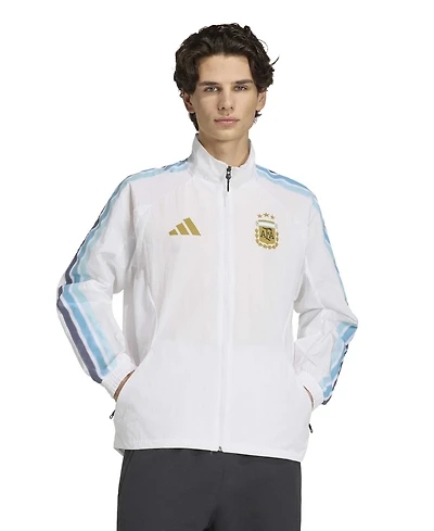 Adidas Men's White Argentina National Team 2026 Home Full-Zip Game Day Anthem Jacket