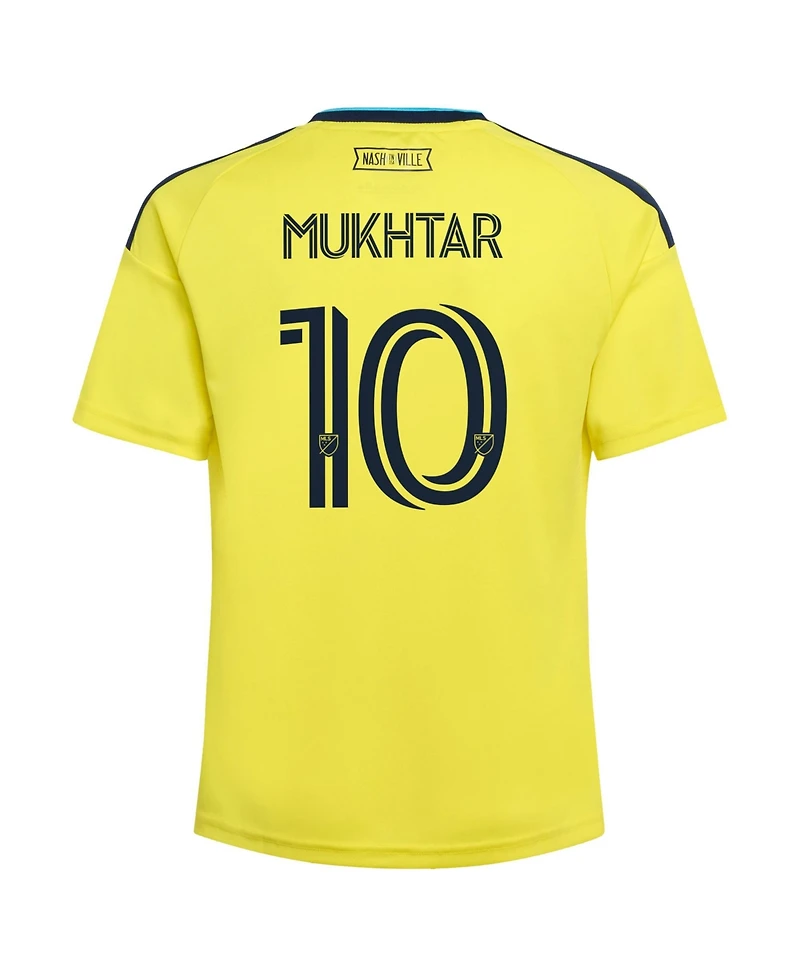 Adidas Big Boys and Girls Hany Mukhtar Yellow Nashville Sc 2026 The Reverb Kit Replica Jersey