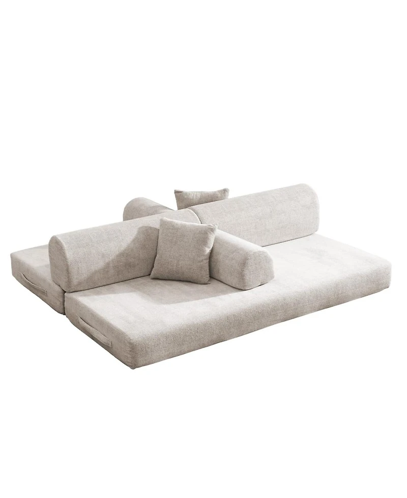 Maison Boucle 78.74'' Wide Convertible Sleeper Sofa Bed, 3 Seater, Daybed