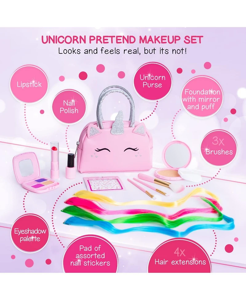 Gnuadz Pretend Makeup Kit Purse Hair Accessories Princess Gift