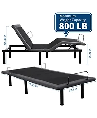homfan Adjustable Bed Frame with Massage and Electric Head/Foot Lift, Wireless Remote, Usb Ports, Led Night Light