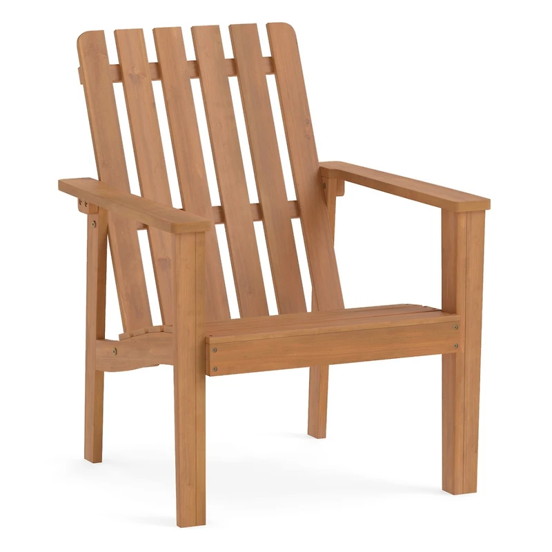 Sugift Set of 2 Acacia Wood Outdoor Patio Adirondack Chairs with Built-in Armrests