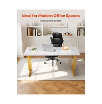 Sugift Executive Office Desk Modern Computer Table with Rectangular Top