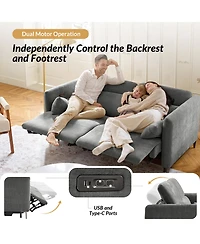 Hulala Home Teekam 73.25"W Power Reclining Zero Gravity Sofa with Adjustable Headrest And Footrest