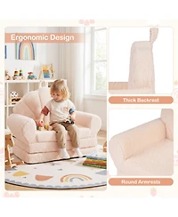 Slickblue 2-in-1 Convertible Kids Sofa Chair with Fold-Out Toddler Bed