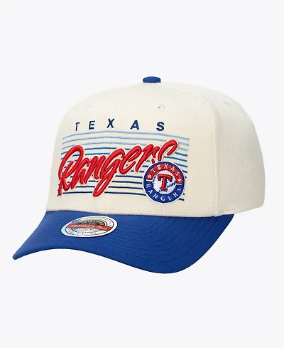 Mitchell & Ness Men's and Women's Cream Texas Rangers Retro Lines Stretch Snapback Hat