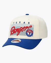 Mitchell & Ness Men's and Women's Cream Texas Rangers Retro Lines Stretch Snapback Hat