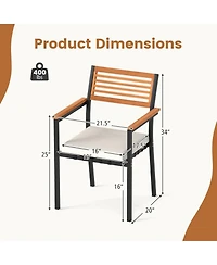 Gouun Set of 6 Stackable Patio Dining Chairs with Washable Seat Cushions