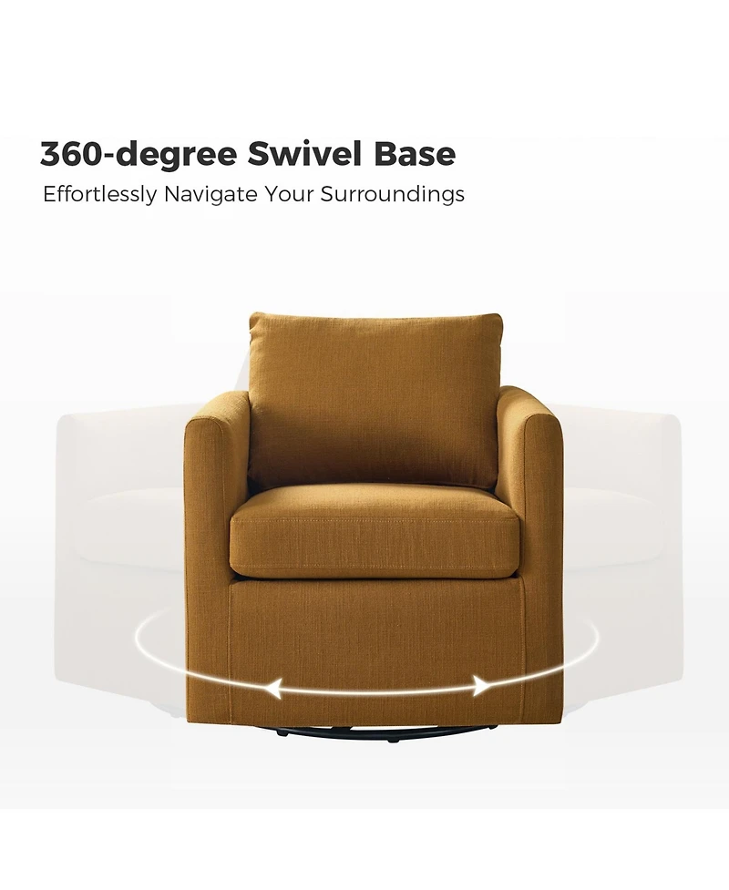 Modern Asser Slipcovered Swivel Chair