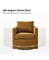 Modern Asser Slipcovered Swivel Chair