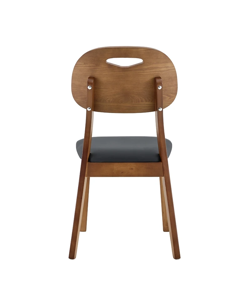 Rainsken Solid Wood Dining Chair Set of 2, Hollowed Out Backrests, Mid Century Dining Chair, for Dining Room, Kitchen