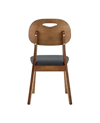 Rainsken Solid Wood Dining Chair Set of 2, Hollowed Out Backrests, Mid Century Dining Chair, for Dining Room, Kitchen