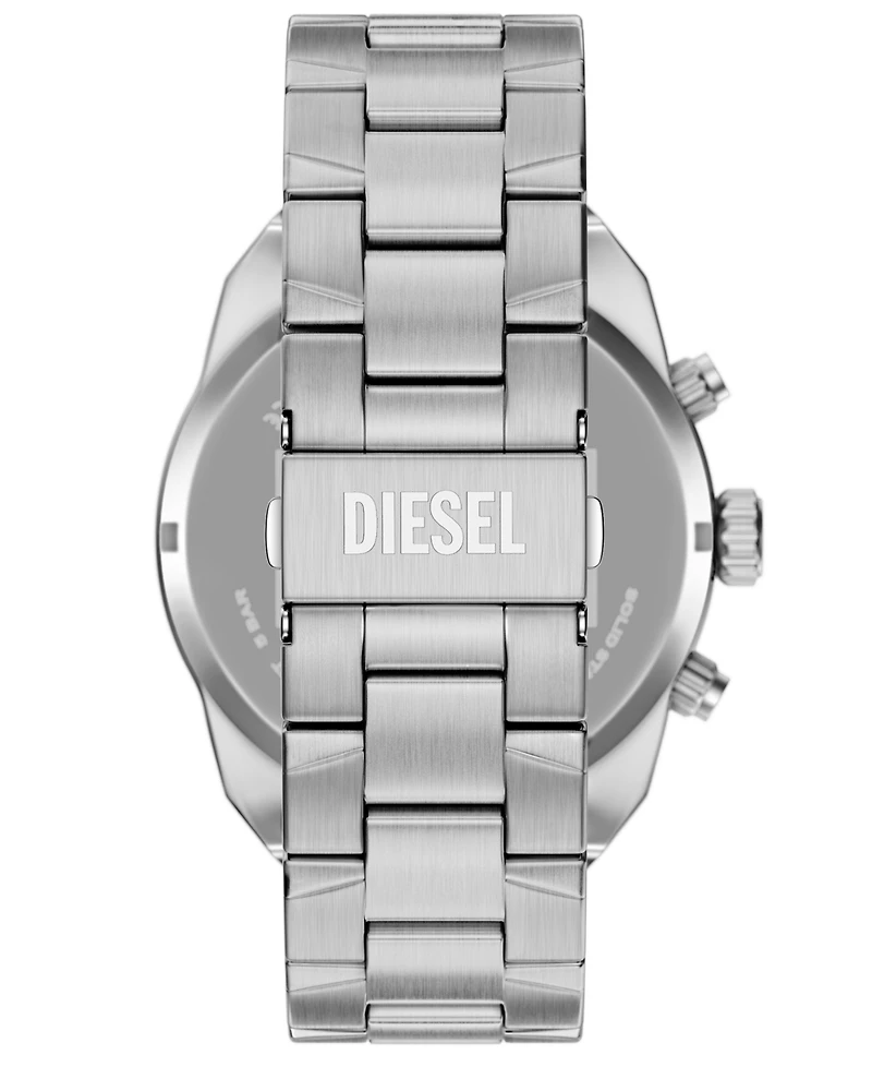 Diesel Men's Spiked Quartz Chronograph Silver Stainless Steel Watch 49mm