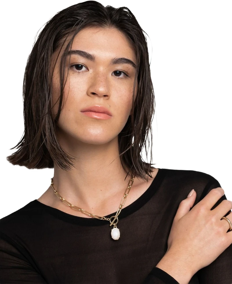 St. Moran Gold Moonstone Toggle Luli Necklace