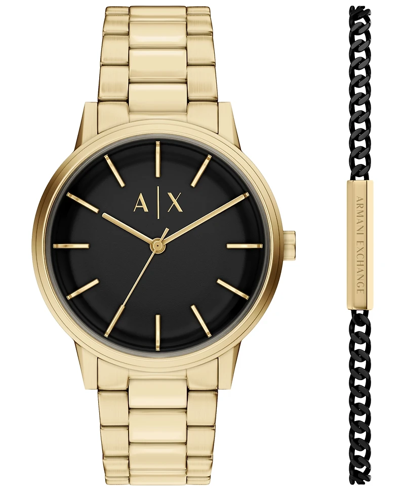 Armani Exchange Men's Na Quartz Gold Stainless Steel Watch 42mm