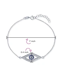 Bling Jewelry Spiritual Evil Eye Cz Charm Bracelet Rose Gold Plated .925 Sterling Silver