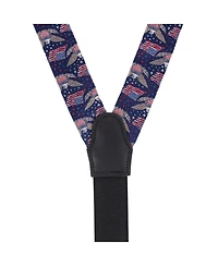 Trafalgar Legacy Soars Patriotic Bald Eagle Silk Novelty Button End Suspenders