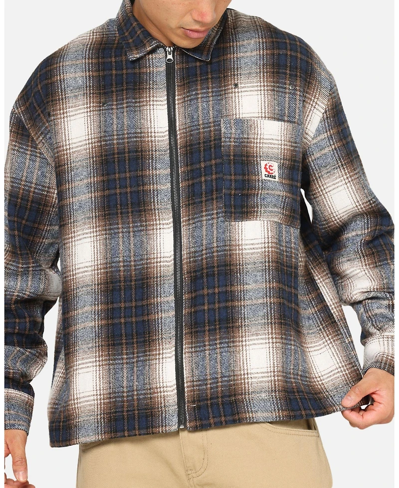 Carre Men's Ombre Zip Up Long Sleeve Shirt