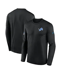 Nike Men's Black Detroit Lions Sideline Small Logo Legend Dri-fit Long Sleeve T-Shirt