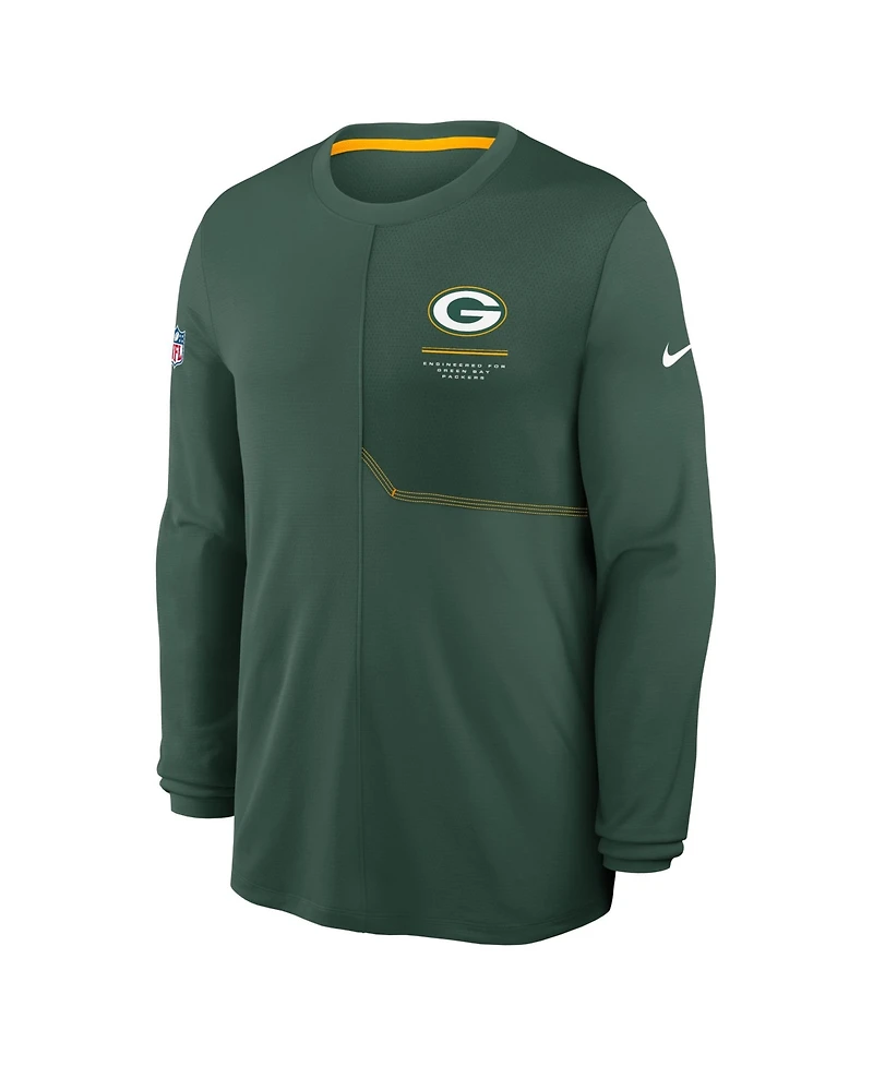 Nike Men's Green Bay Packers Sideline Coaches Uv Dri-fit Long Sleeve T-Shirt