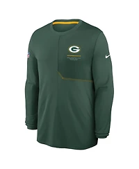 Nike Men's Green Bay Packers Sideline Coaches Uv Dri-fit Long Sleeve T-Shirt