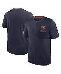 Nike Men's Navy Chicago Bears Sideline Uv Dri-fit Coaches T-Shirt