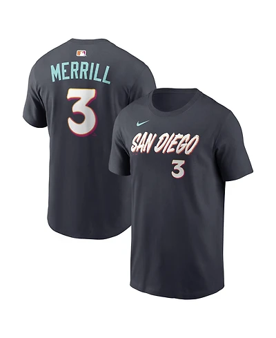 Nike Men's Jackson Merrill Obsidian San Diego Padres City Connect Name & Number T-Shirt
