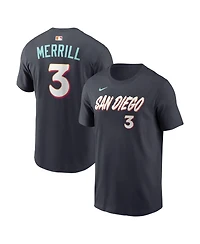 Nike Men's Jackson Merrill Obsidian San Diego Padres City Connect Name & Number T-Shirt