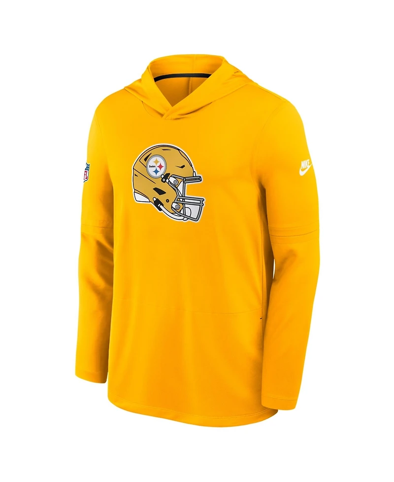 Nike Men's Gold Pittsburgh Steelers Sideline Dri-fit Long Sleeve Hoodie