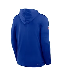 Nike Men's Royal Denver Broncos Sideline Dri-fit Long Sleeve Hooded T-Shirt