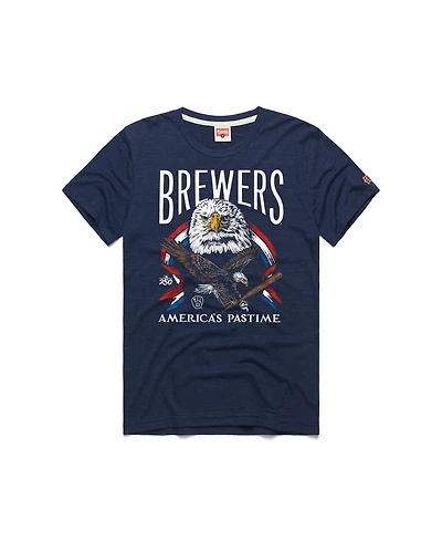 Homage Men's Navy Milwaukee Brewers America's Pastime Tri-Blend T-Shirt