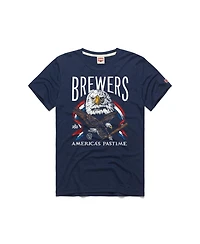 Homage Men's Navy Milwaukee Brewers America's Pastime Tri-Blend T-Shirt