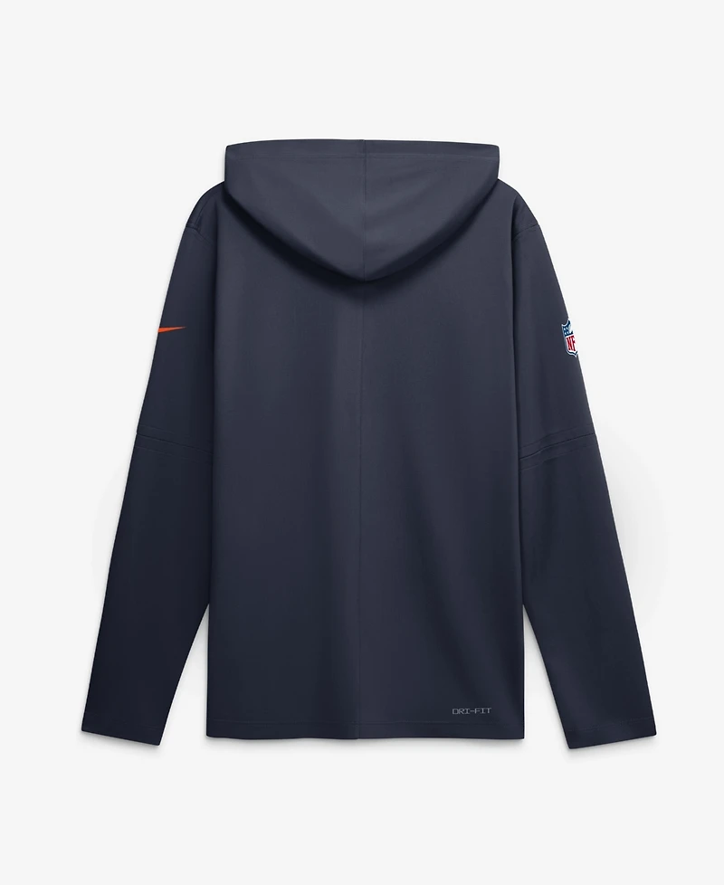 Nike Men's Navy Chicago Bears Sideline Lightweight Long Sleeve Dri-fit Hoodie