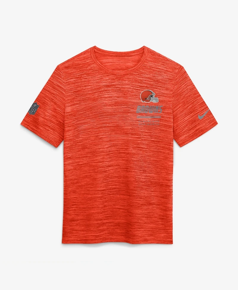 Nike Men's Orange Cleveland Browns Sideline Double Covered Dri-fit Velocity T-Shirt