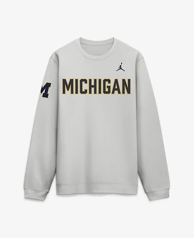 Jordan Men's Gray Michigan Wolverines 2026 Sideline Club Sweatshirt