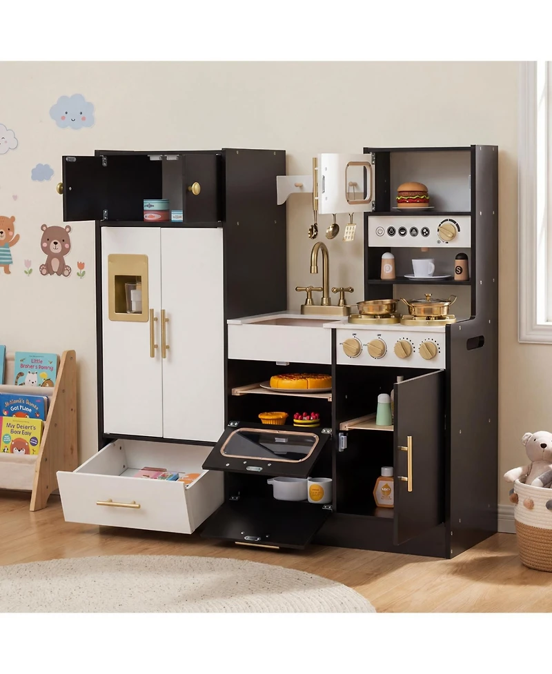 Slickblue Pretend Play Kitchen for Kids with Lights and Sound Effects