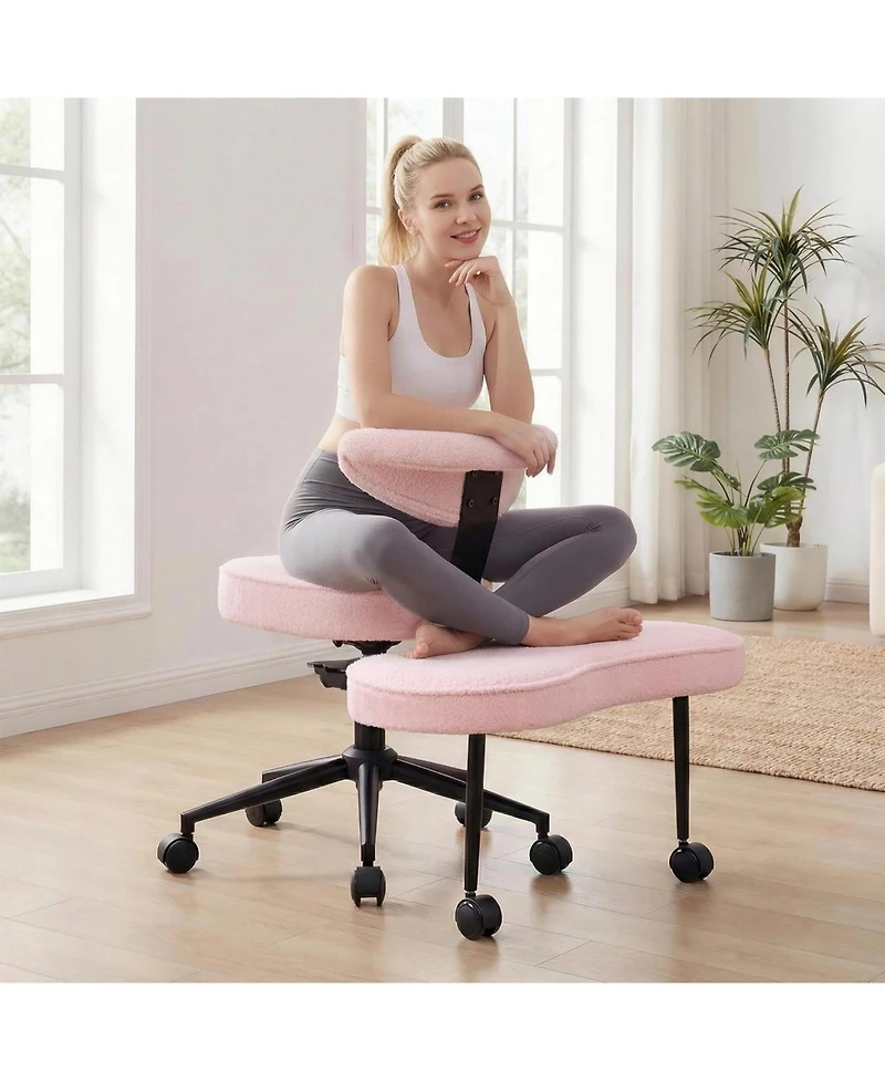 gaomon Ergonomic Cross-Legged Office Chair, Adjustable Height and Lumbar Support, 360 Degree Swivel, Wide Meditation and Kneeling Seat