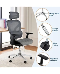 gaomon Ergonomic High-Back Mesh Office Chair, 3D Adjustable Armrests, Lumbar Support with Footrest, for Long Work or Study Hours