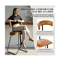 gaomon Set of 4 Outdoor/ Indoor Upholstered Faux Leather Counter Height Bar Stools