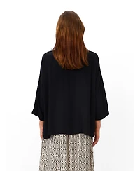 Masai Copenhagen Women's Mabecca Round Neck Draped Blouse