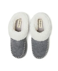 Dearfoams Women's Nyla Felted Plaid Moc Toe Clog Slippers