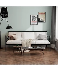 Gouun Twin Metal Daybed Frame Steel Slats Sofa Bed Victorian Style