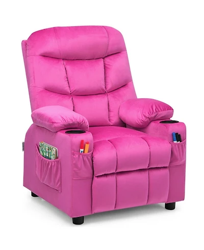 Gouun Padded Kids Recliner Chair with Cup Holder and Footrest