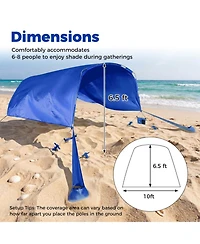 Gouun Wind-Powered Beach Tent Portable Sun Shelter with Carry Bag