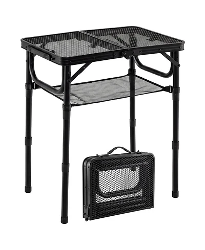 Gouun 3-Height Folding Camping Table with Storage Net